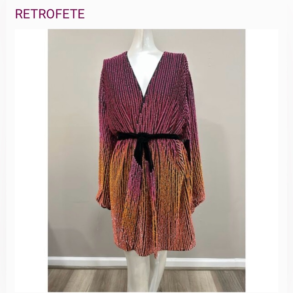 Retrofete Pink and Orange Cardigan Sweater